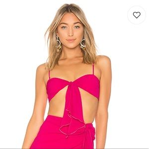 Revolve Pink Tie Front Bralette